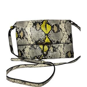 Le Miel Vegan Leather Snake Print Crossbody Handbag